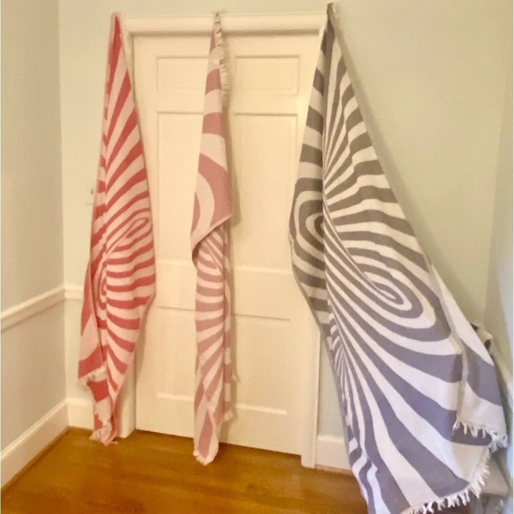 Wonderland Tapestry Curtain Mauve Pink & Ivory Soft 100% Organic Cotton Fringe